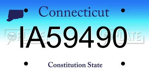 IA59490 Connecticut License Plate