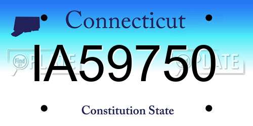 IA59750 Connecticut License Plate