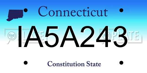 IA5A243 Connecticut License Plate