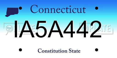 IA5A442 Connecticut License Plate