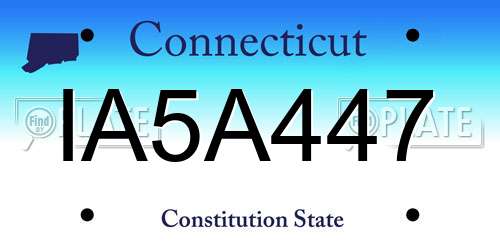 IA5A447 Connecticut License Plate