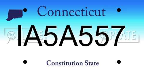 IA5A557 Connecticut License Plate