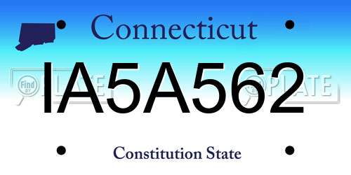 IA5A562 Connecticut License Plate