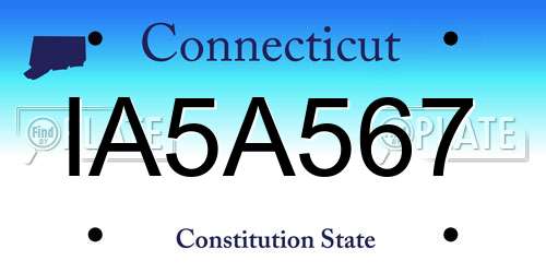 IA5A567 Connecticut License Plate