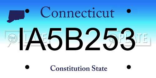 IA5B253 Connecticut License Plate