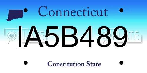IA5B489 Connecticut License Plate