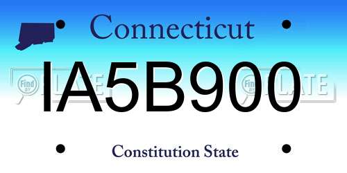 IA5B900 Connecticut License Plate