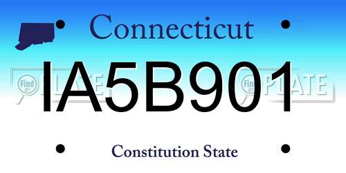 IA5B901 Connecticut License Plate