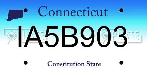 IA5B903 Connecticut License Plate