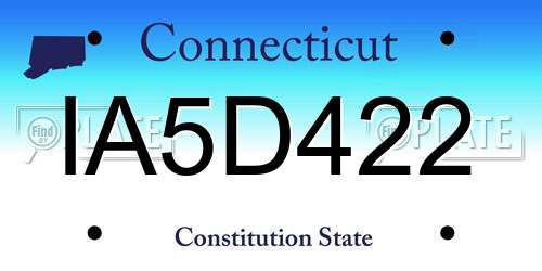 IA5D422 Connecticut License Plate
