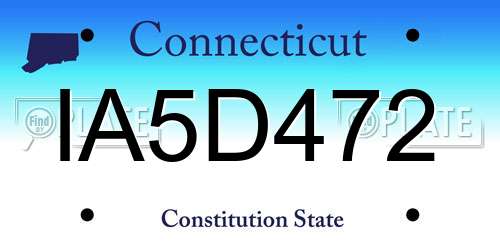 IA5D472 Connecticut License Plate