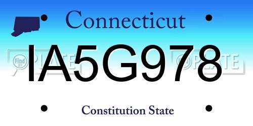 IA5G978 Connecticut License Plate