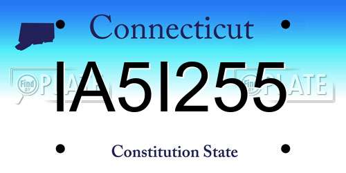 IA5I255 Connecticut License Plate