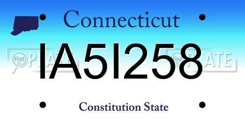 IA5I258 Connecticut License Plate