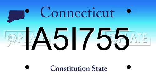 IA5I755 Connecticut License Plate