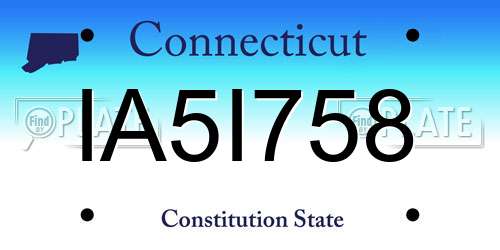 IA5I758 Connecticut License Plate