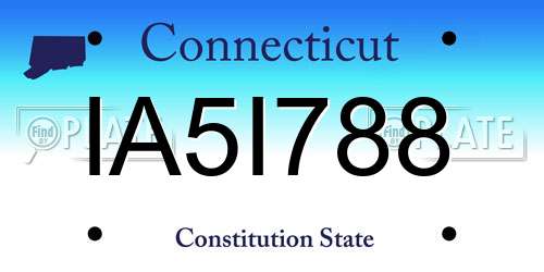 IA5I788 Connecticut License Plate