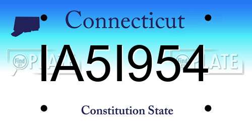 IA5I954 Connecticut License Plate