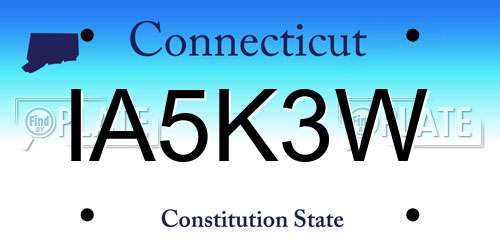 IA5K3W Connecticut License Plate