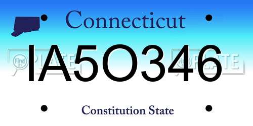 IA5O346 Connecticut License Plate