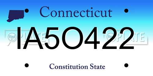 IA5O422 Connecticut License Plate