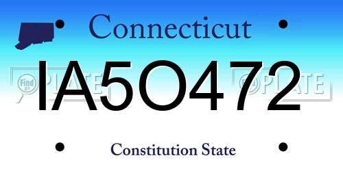 IA5O472 Connecticut License Plate