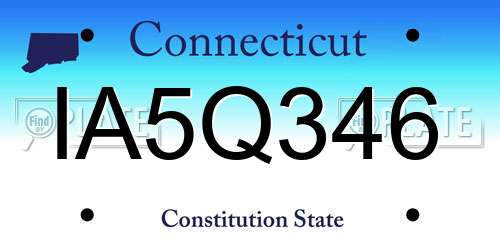 IA5Q346 Connecticut License Plate