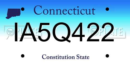 IA5Q422 Connecticut License Plate