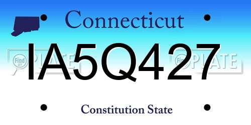 IA5Q427 Connecticut License Plate