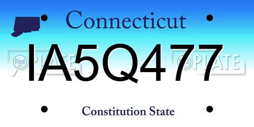 IA5Q477 Connecticut License Plate