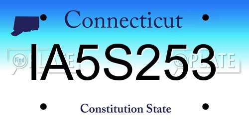 IA5S253 Connecticut License Plate