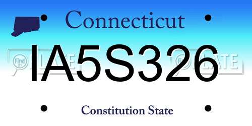 IA5S326 Connecticut License Plate