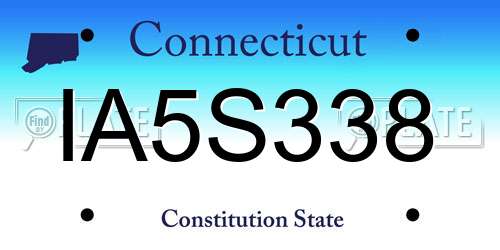 IA5S338 Connecticut License Plate