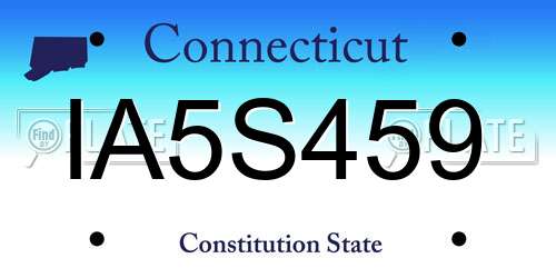 IA5S459 Connecticut License Plate