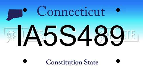 IA5S489 Connecticut License Plate