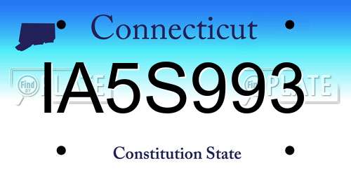 IA5S993 Connecticut License Plate