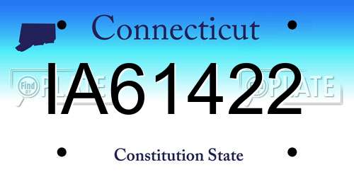 IA61422 Connecticut License Plate