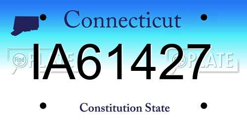 IA61427 Connecticut License Plate