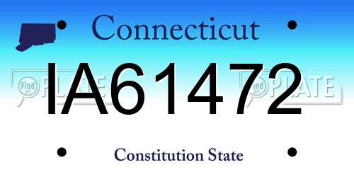 IA61472 Connecticut License Plate