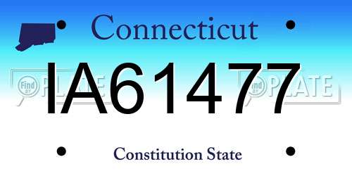 IA61477 Connecticut License Plate