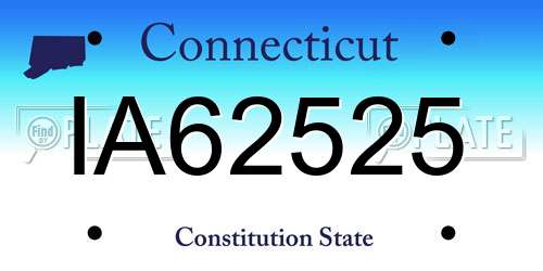IA62525 Connecticut License Plate