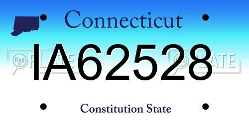 IA62528 Connecticut License Plate