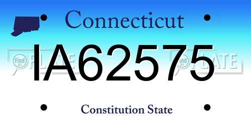 IA62575 Connecticut License Plate