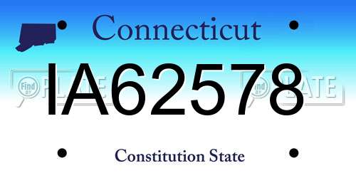 IA62578 Connecticut License Plate