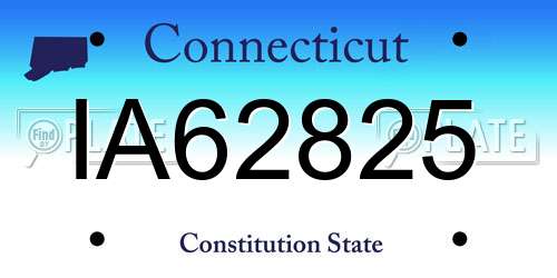 IA62825 Connecticut License Plate