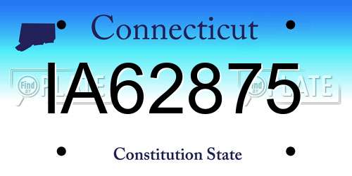 IA62875 Connecticut License Plate