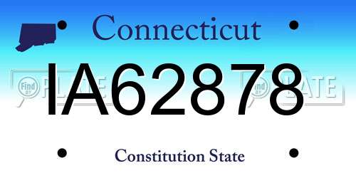 IA62878 Connecticut License Plate