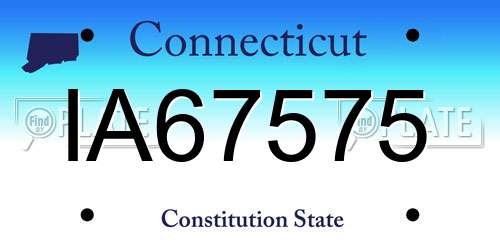 IA67575 Connecticut License Plate