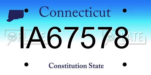IA67578 Connecticut License Plate