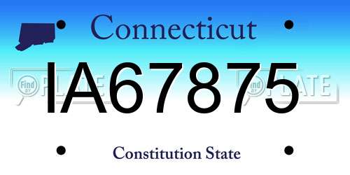 IA67875 Connecticut License Plate